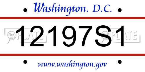 12197S1 District Of Columbia License Plate