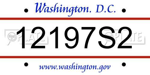 12197S2 District Of Columbia License Plate