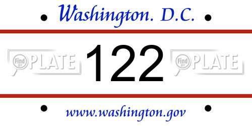 122 District Of Columbia License Plate