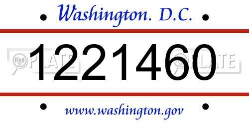 1221460 District Of Columbia License Plate