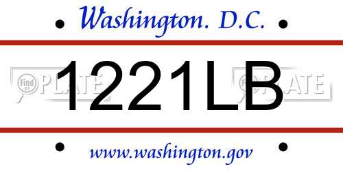 1221LB District Of Columbia License Plate