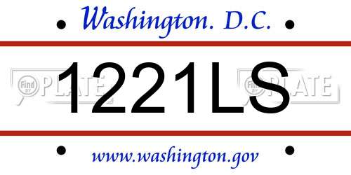 1221LS District Of Columbia License Plate