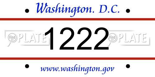 1222 District Of Columbia License Plate