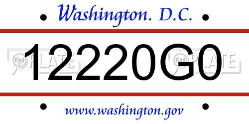12220G0 District Of Columbia License Plate