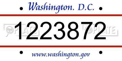 1223872 District Of Columbia License Plate