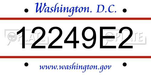 12249E2 District Of Columbia License Plate