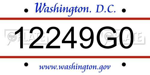 12249G0 District Of Columbia License Plate