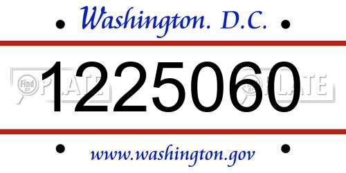 1225060 District Of Columbia License Plate