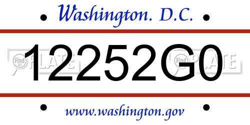 12252G0 District Of Columbia License Plate