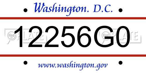 12256G0 District Of Columbia License Plate