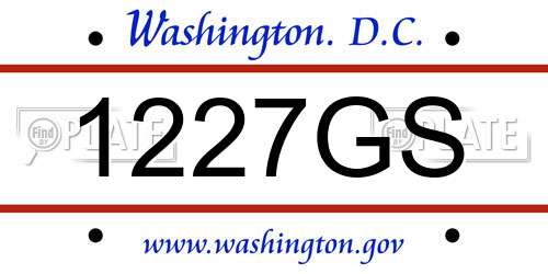 1227GS District Of Columbia License Plate