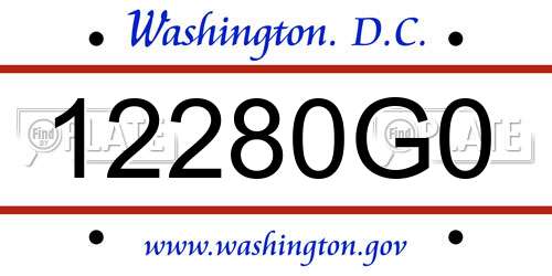 12280G0 District Of Columbia License Plate