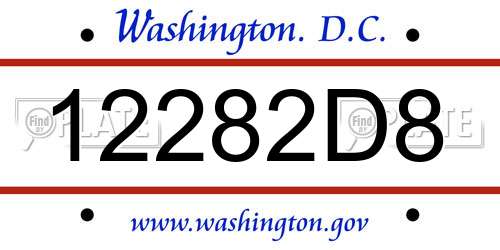 12282D8 District Of Columbia License Plate