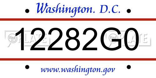 12282G0 District Of Columbia License Plate