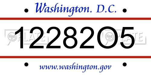 12282O5 District Of Columbia License Plate