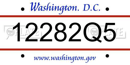 12282Q5 District Of Columbia License Plate