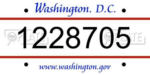 1228705 District Of Columbia License Plate