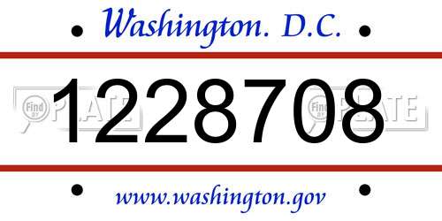1228708 District Of Columbia License Plate