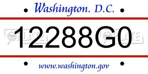 12288G0 District Of Columbia License Plate