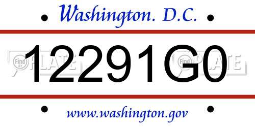 12291G0 District Of Columbia License Plate