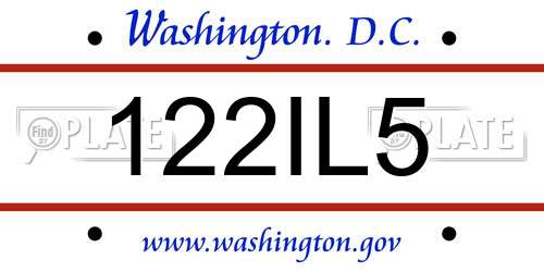 122IL5 District Of Columbia License Plate