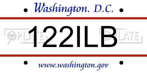 122ILB District Of Columbia License Plate