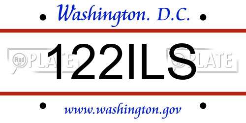 122ILS District Of Columbia License Plate