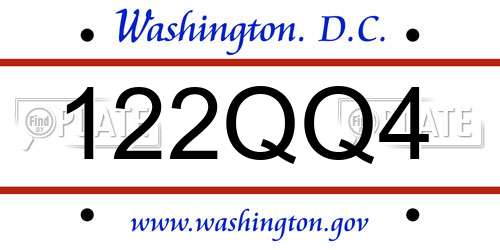122QQ4 District Of Columbia License Plate