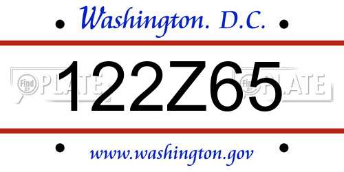 122Z65 District Of Columbia License Plate
