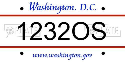 1232OS District Of Columbia License Plate