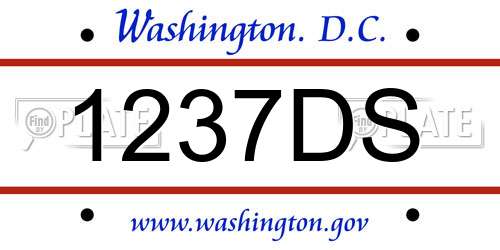 1237DS District Of Columbia License Plate
