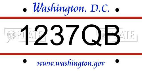 1237QB District Of Columbia License Plate