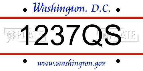 1237QS District Of Columbia License Plate