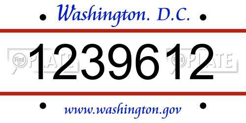 1239612 District Of Columbia License Plate