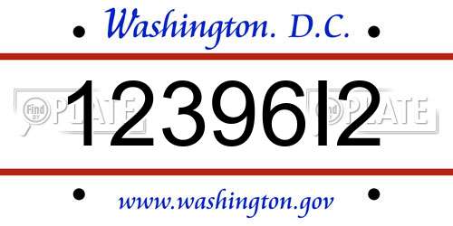 12396I2 District Of Columbia License Plate