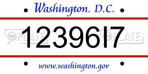 12396I7 District Of Columbia License Plate