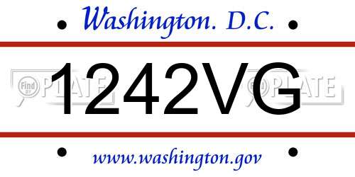 1242VG District Of Columbia License Plate