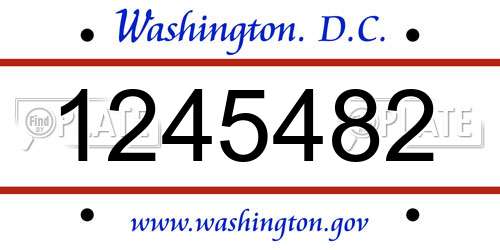 1245482 District Of Columbia License Plate