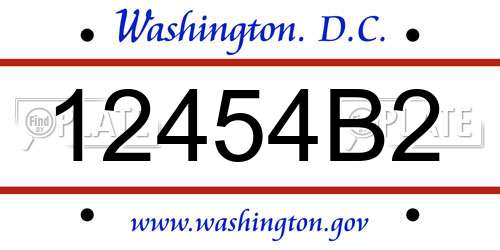 12454B2 District Of Columbia License Plate