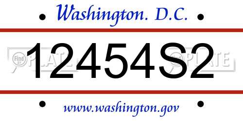 12454S2 District Of Columbia License Plate