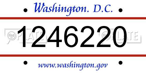 1246220 District Of Columbia License Plate