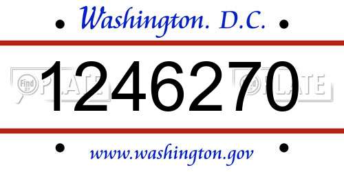 1246270 District Of Columbia License Plate