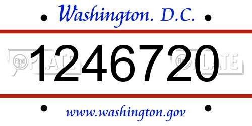 1246720 District Of Columbia License Plate