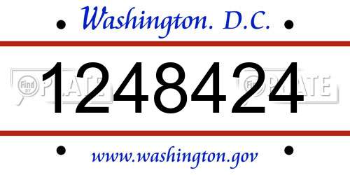 1248424 District Of Columbia License Plate