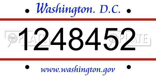 1248452 District Of Columbia License Plate