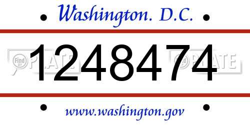1248474 District Of Columbia License Plate