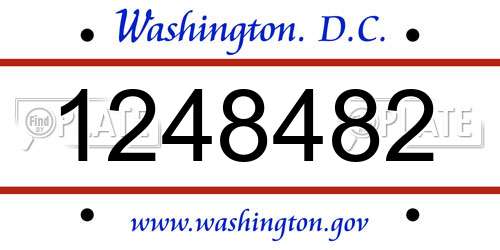 1248482 District Of Columbia License Plate