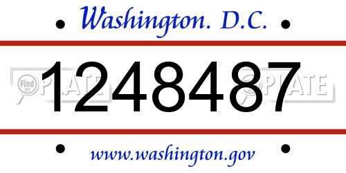 1248487 District Of Columbia License Plate