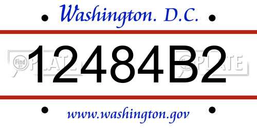 12484B2 District Of Columbia License Plate
