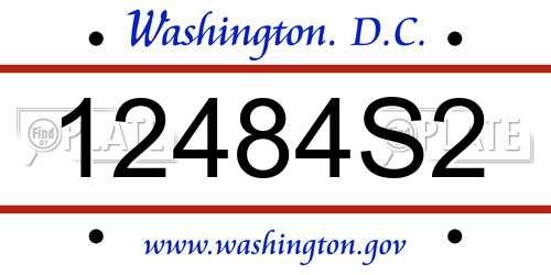 12484S2 District Of Columbia License Plate